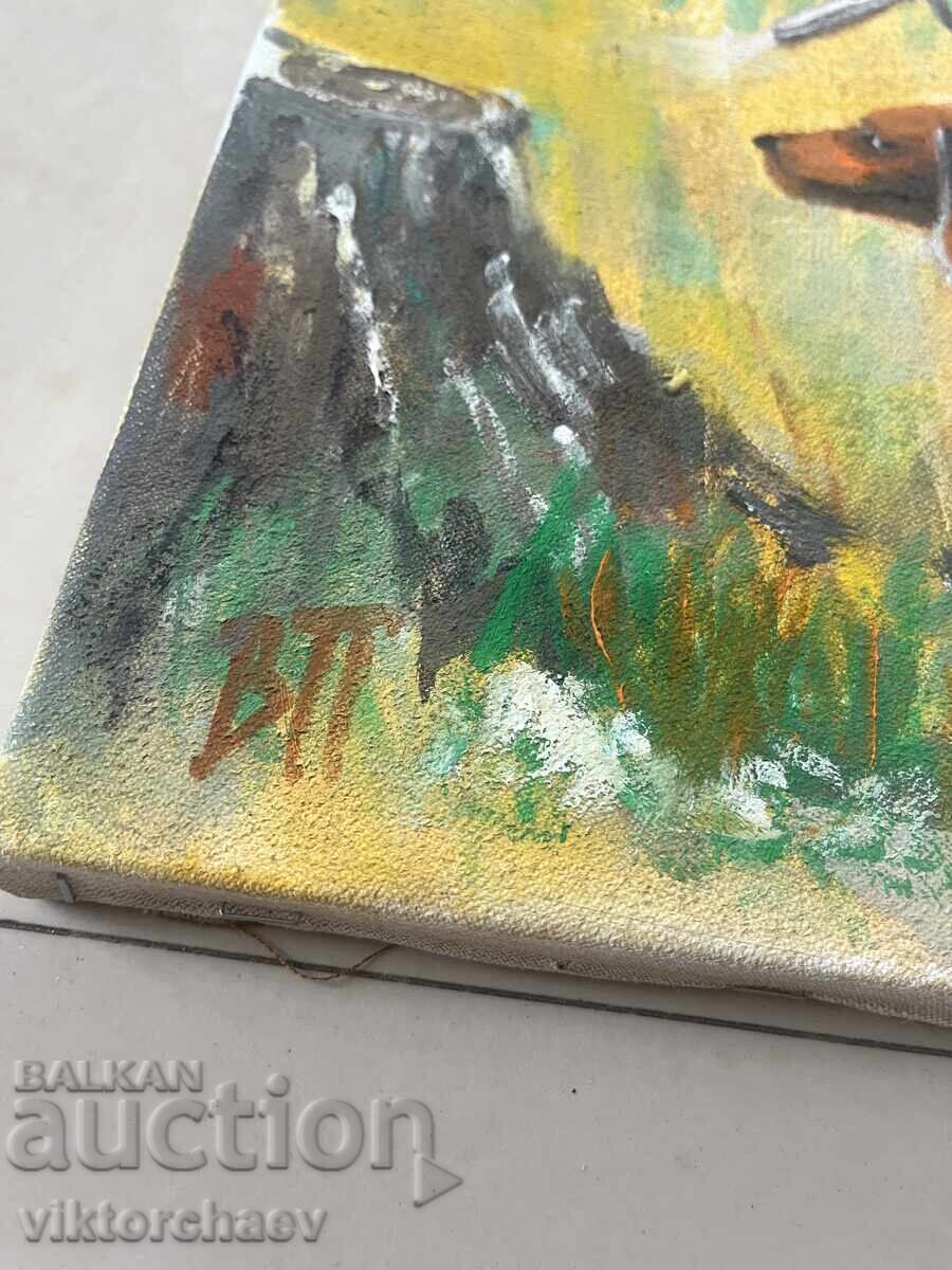 Venelin Petrov painting - “Hunter and Dog” with price € 107.00 | 209.27 BGN