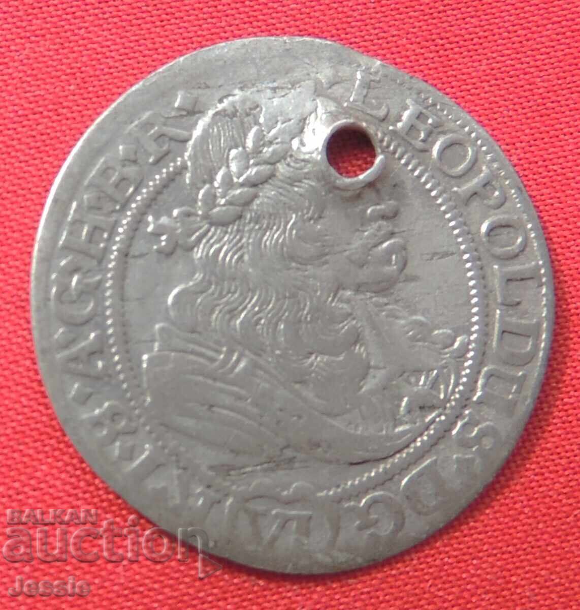 6 Kreuzer Austro-Ungaria 1676 argint - Leopold 6 Kreuzer Austro-Ungaria 1676 argint - Leopold