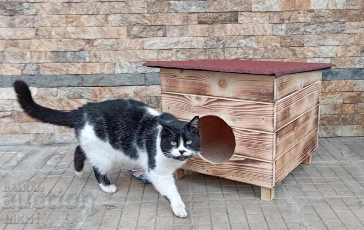 Ξύλινο σπίτι για γάτες και μικρόσωμες ράτσες σκύλων, σπίτι για γάτα με τιμή 63.00 BGN | € 32.21 Ξύλινο σπίτι για γάτες και μικρόσωμες ράτσες σκύλων, σπίτι για γάτα με τιμή 63.00 BGN | € 32.21