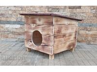 Wooden house for cats and small dog breeds, cat house