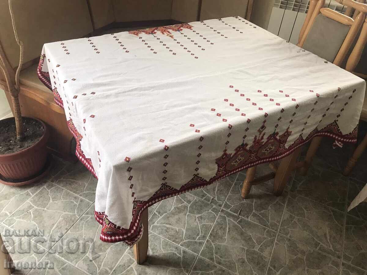 HAND EMBROIDERED PANAMA TABLE COVER-150 X 110 CM.-UNIQUE - 5