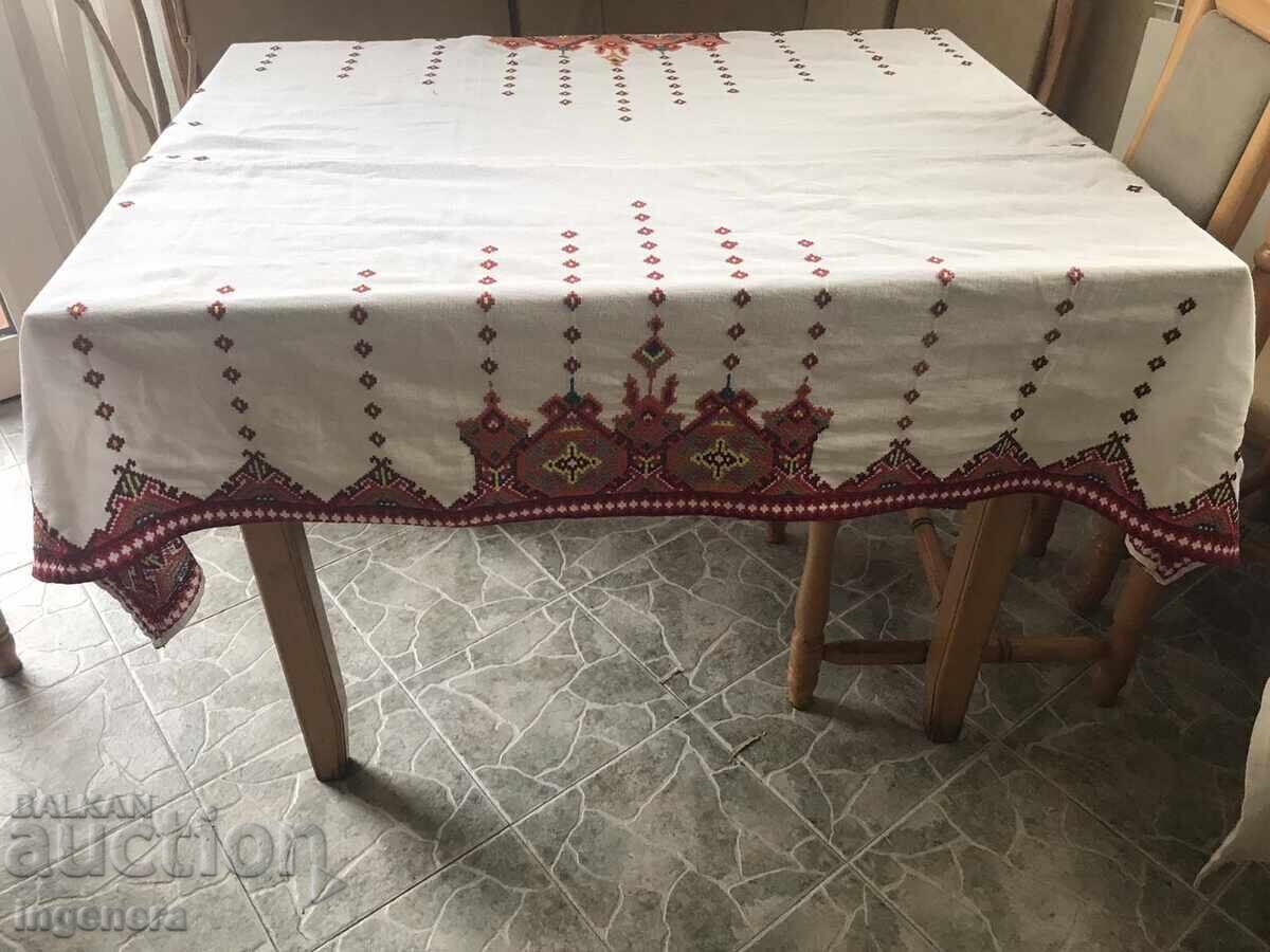 HAND EMBROIDERED PANAMA TABLE COVER-150 X 110 CM.-UNIQUE HAND EMBROIDERED PANAMA TABLE COVER-150 X 110 CM.-UNIQUE