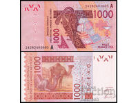 ❤️ ⭐ Africa de Vest Coasta de Fildeș 2024 1000 de franci UNC nou⭐❤️