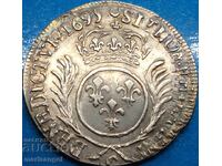 Γαλλία 1/2 ECU 1695 C - Saint Lo Louis XIV 32mm 13,45g Ag