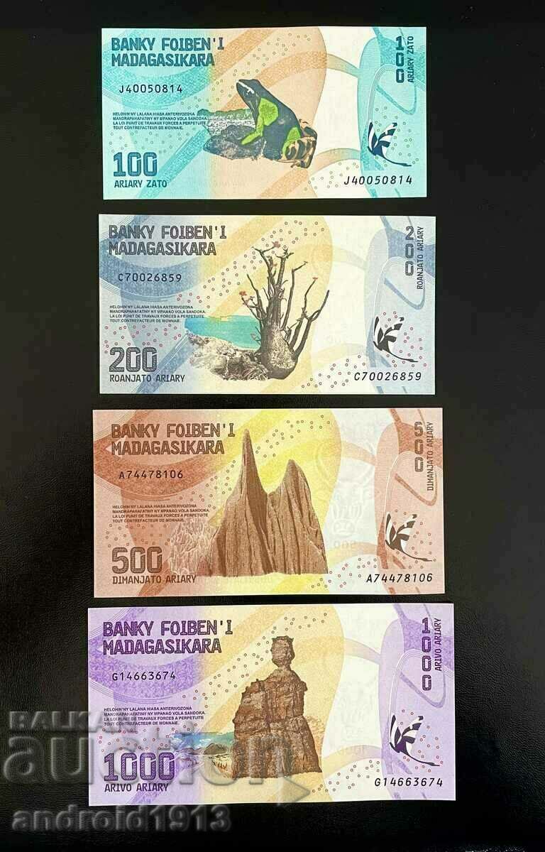 MADAGASCAR - FULL SET - TOP PRICE!! 8 BANKNOTES, UNC with price 59.98 BGN | € 30.67 MADAGASCAR - FULL SET - TOP PRICE!! 8 BANKNOTES, UNC with price 59.98 BGN | € 30.67