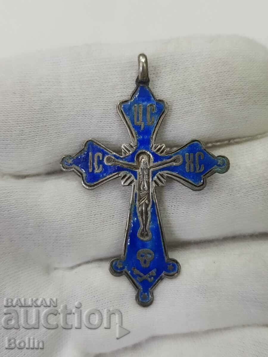 Δημοπρασία Σπάνιος Ρωσικός Αυτοκρατορικός Ασημένιος Σταυρός σμάλτου 84 π.Χ.