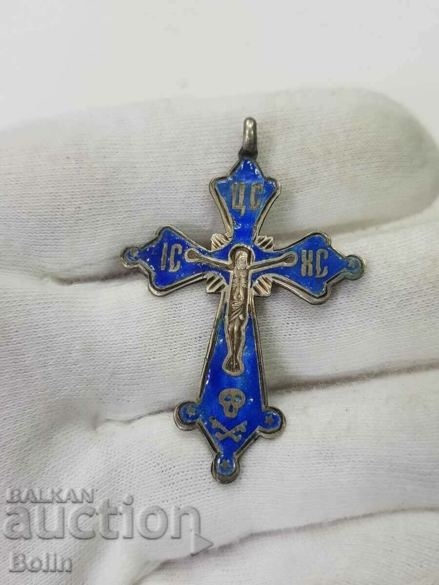 Rare Russian Imperial Silver Enamel Cross 84 BC. - 5