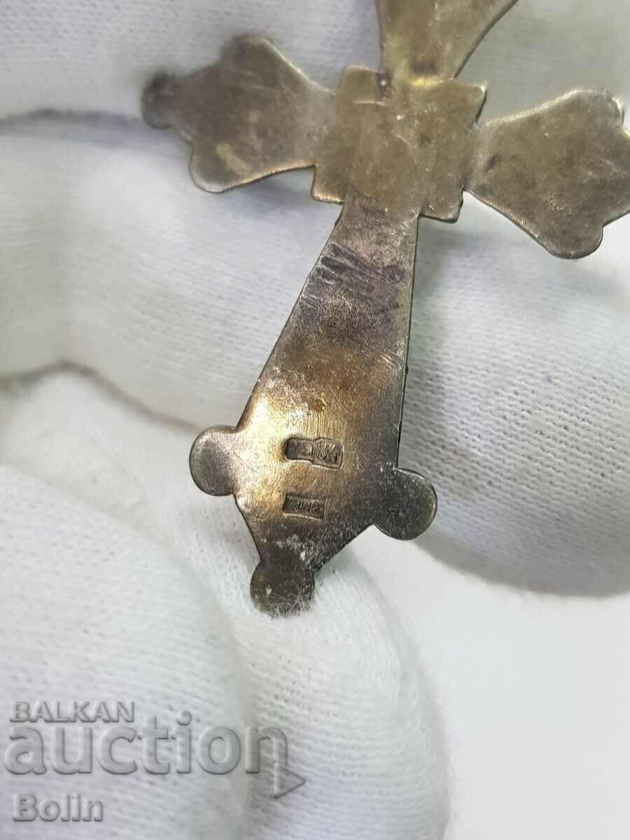 Rare Russian Imperial Silver Enamel Cross 84 BC. - 6