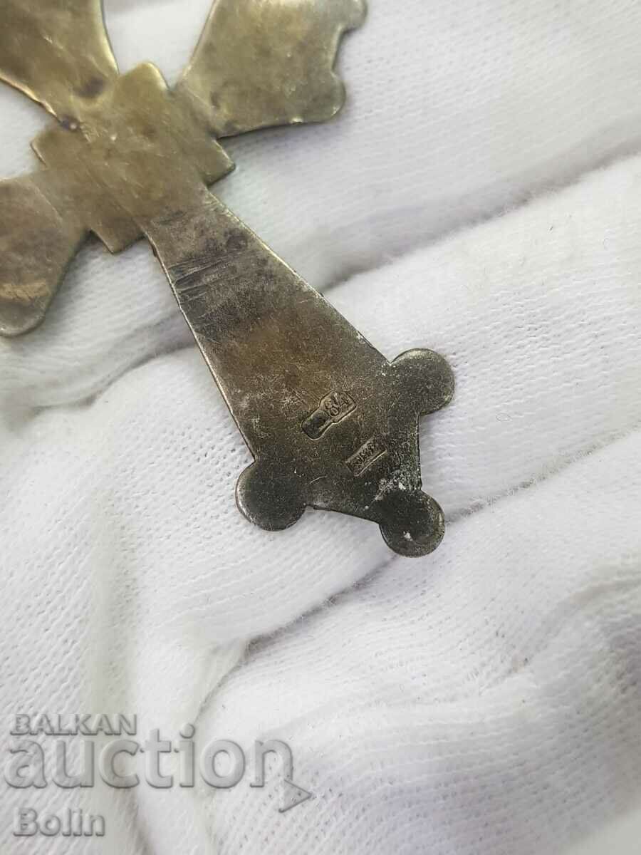 Rare Russian Imperial Silver Enamel Cross 84 BC. - 7