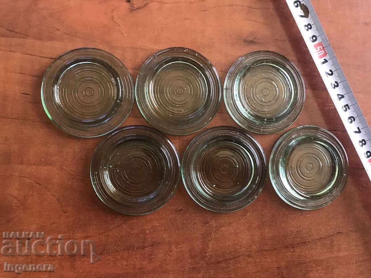 LIDS INSERTS FOR GLASS JARS ANTIQUE-6 PCS. LIDS INSERTS FOR GLASS JARS ANTIQUE-6 PCS.