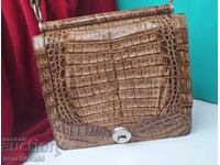 Luxury crocodile leather handbag