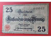 Banknote-Germany-Saxony-Osnabrück-25 pfennig 1917