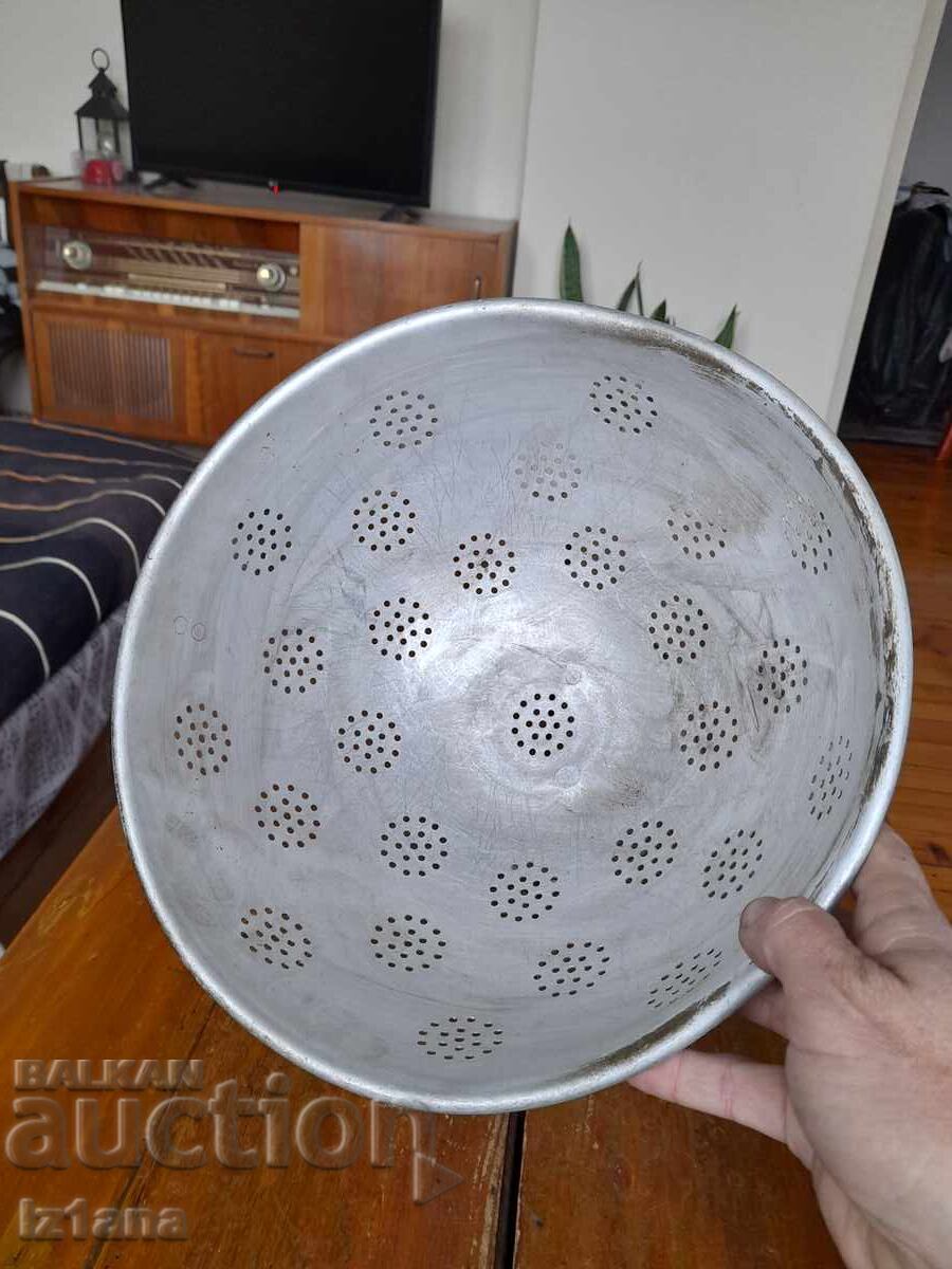 Old aluminum strainer, colander with price 55.00 BGN | € 28.12