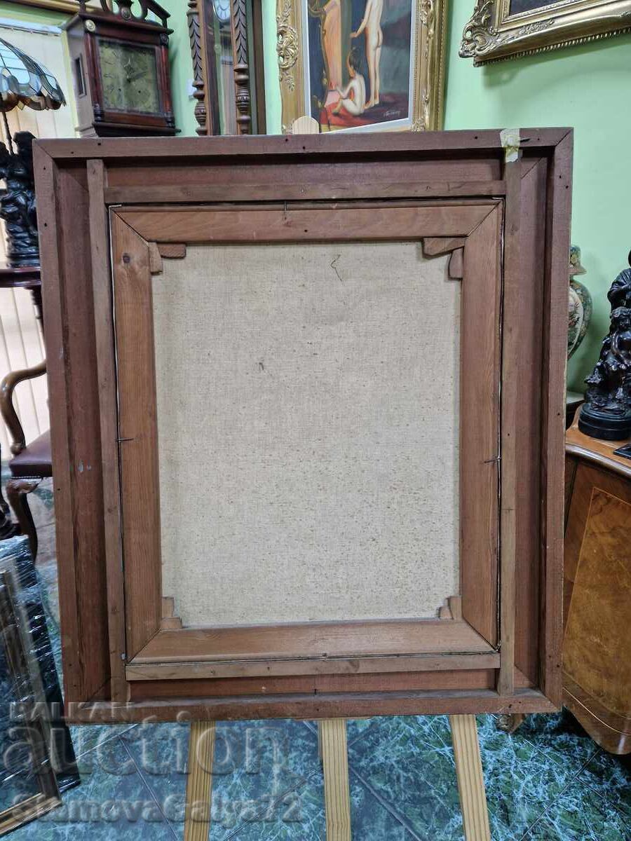 Beautiful antique large Belgian oil painting - 7 Beautiful antique large Belgian oil painting - 7