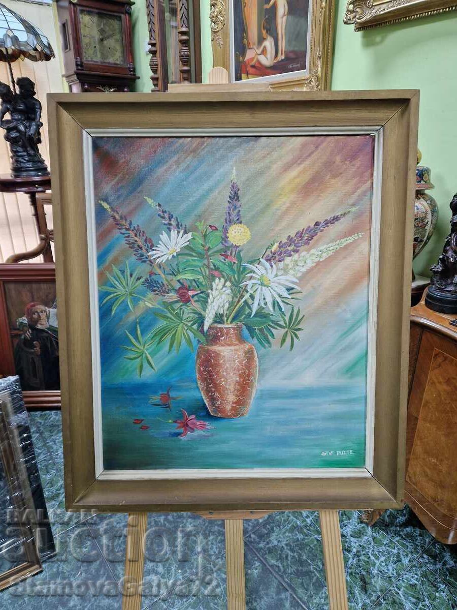 Un mare tablou antic francez cu natură moartă Un mare tablou antic francez cu natură moartă