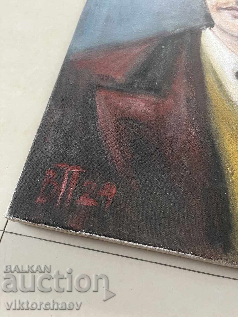 Pictura Venelin Petrov - Portretul lui Vasil Levski cu preț 350.00 BGN | € 178.95 Pictura Venelin Petrov - Portretul lui Vasil Levski cu preț 350.00 BGN | € 178.95