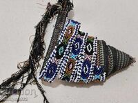 Costume belt with beads 2.30m beaded belt blue