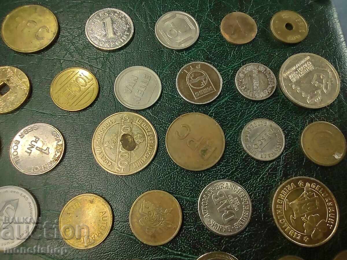 250pcs. different tokens from all over the world with price 250.00 BGN | € 127.82