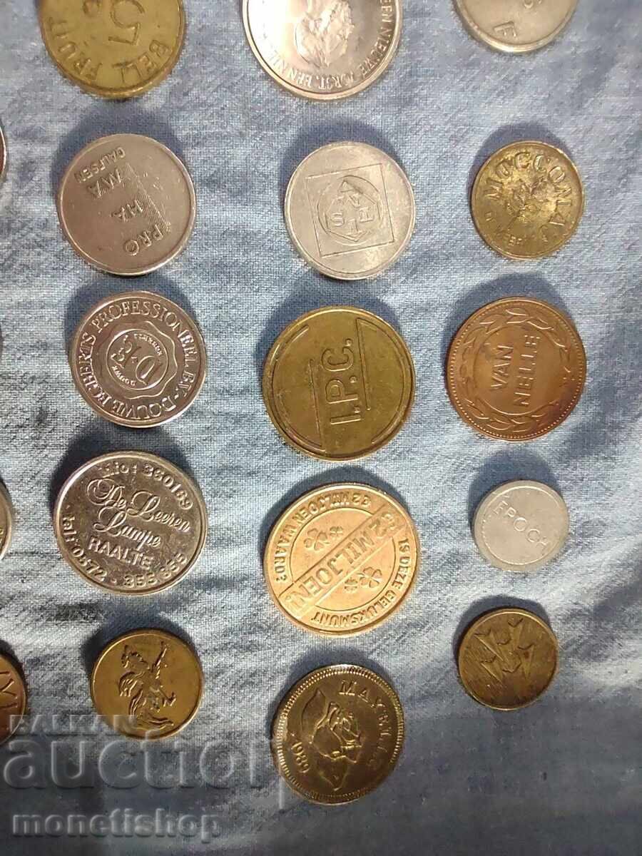 Delivery of 150pcs. different tokens from all over the world