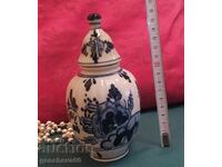 Antique hand-painted jar Delft Netherlands