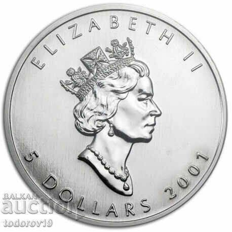1 oz Silver Maple Leaf - 2001 with price 139.99 BGN | € 71.58 1 oz Silver Maple Leaf - 2001 with price 139.99 BGN | € 71.58