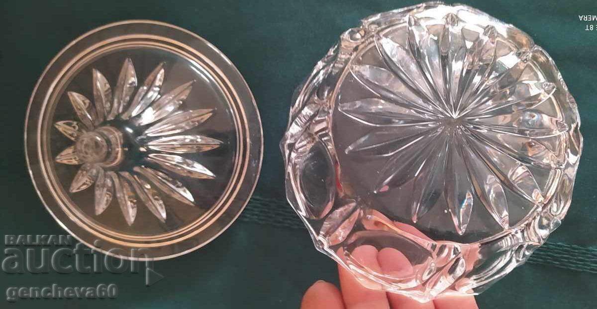 Auction Crystal container with lid bonbonniere Auction Crystal container with lid bonbonniere