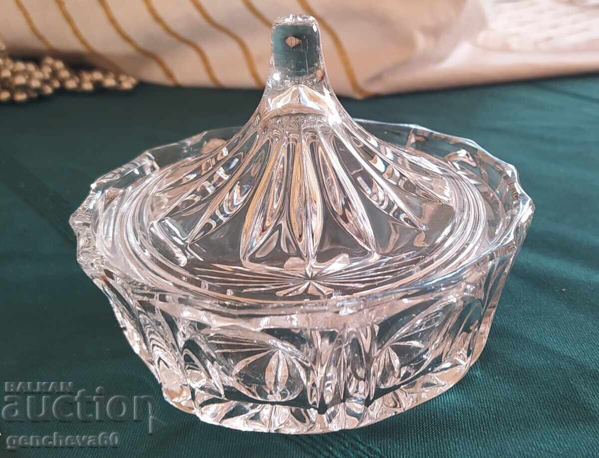 Crystal container with lid bonbonniere Crystal container with lid bonbonniere