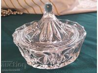 Crystal container with lid bonbonniere