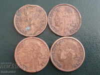 France 1922-34 - 1 franc (4 pieces)