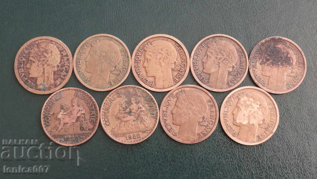 France 1922-39 - 1 franc (9 pieces) - 5 France 1922-39 - 1 franc (9 pieces) - 5