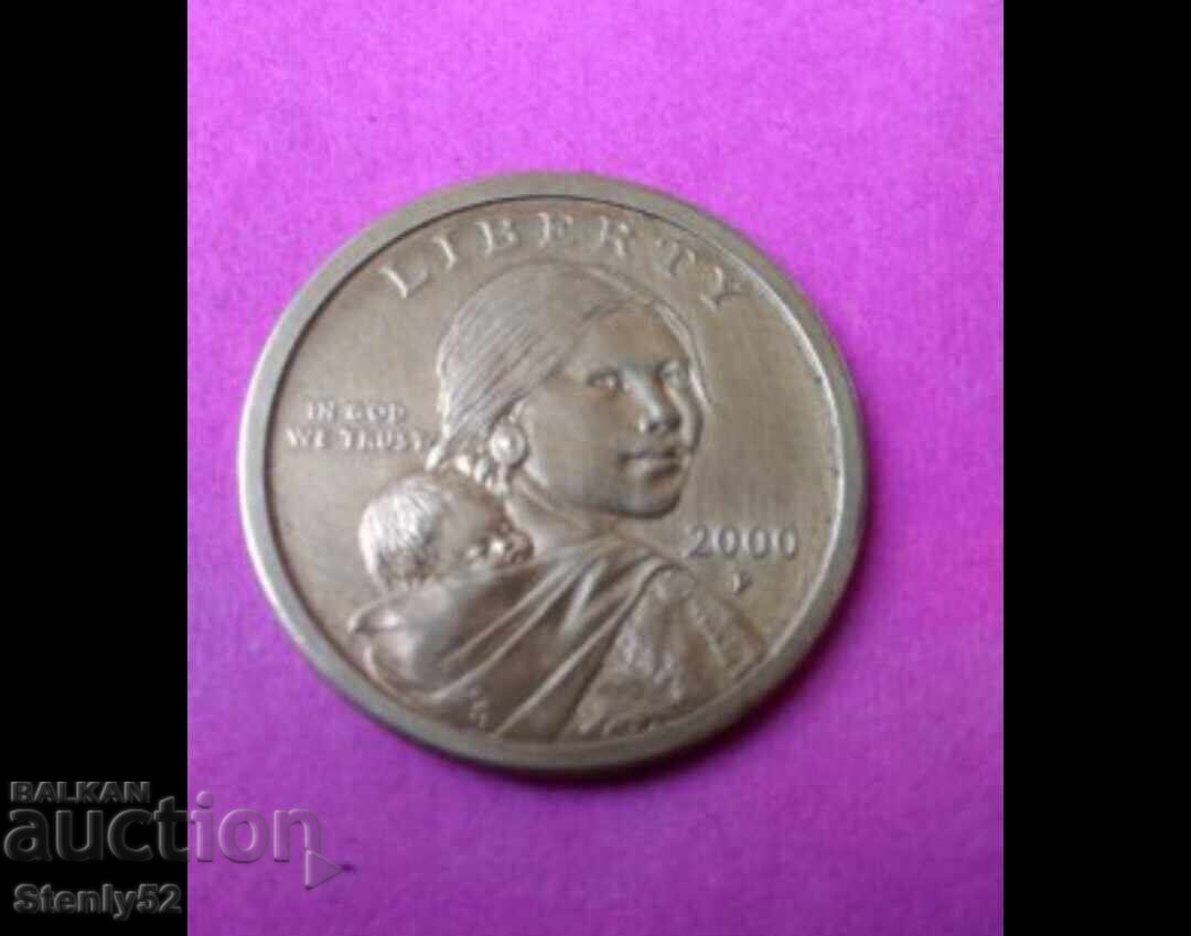 US one dollar coin from 2000.