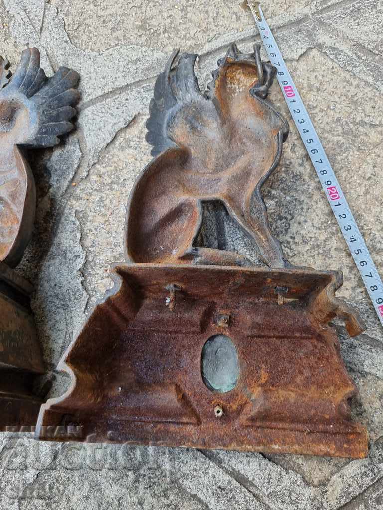 Стари метални лъвове. Декорация на камина. - 7 Стари метални лъвове. Декорация на камина. - 7