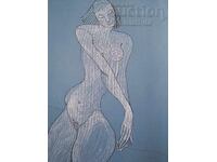 Painting, nude, signed "Dinka", 1990s.