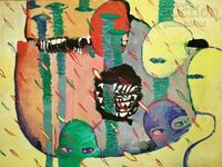 Картина, композиция, подпис "Динка", 1990-те г.