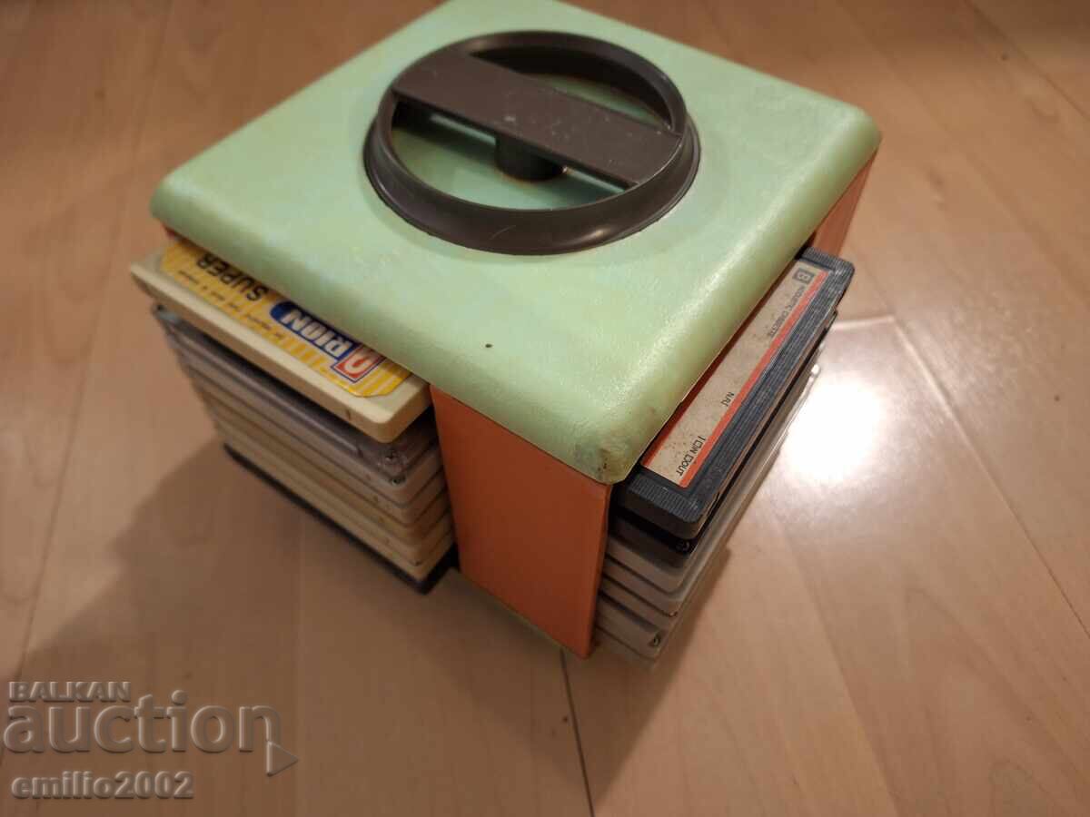 32 audio cassettes in a carousel rack - 5 32 audio cassettes in a carousel rack - 5