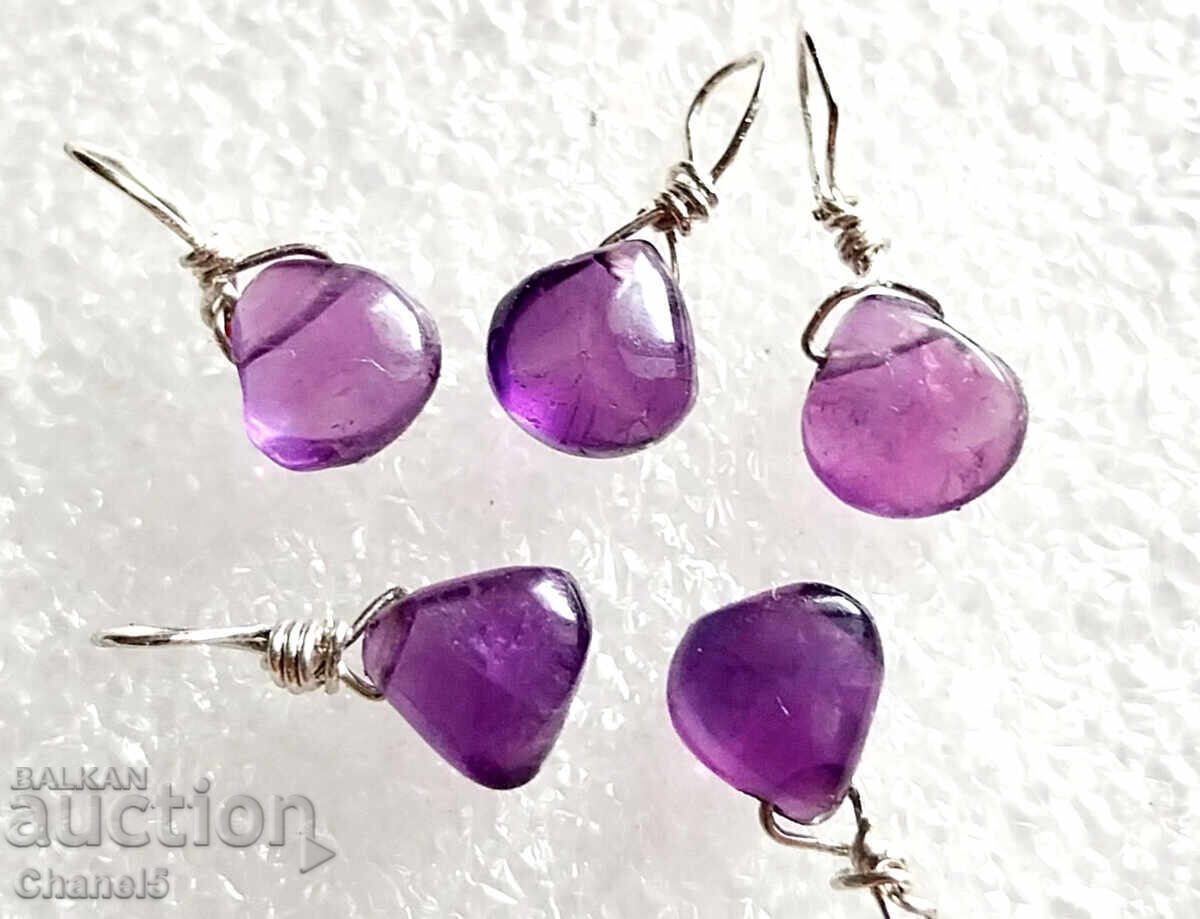 MEDALLION with PURPLE AMETHYST AND SILVER 925 (122) - 5 MEDALLION with PURPLE AMETHYST AND SILVER 925 (122) - 5