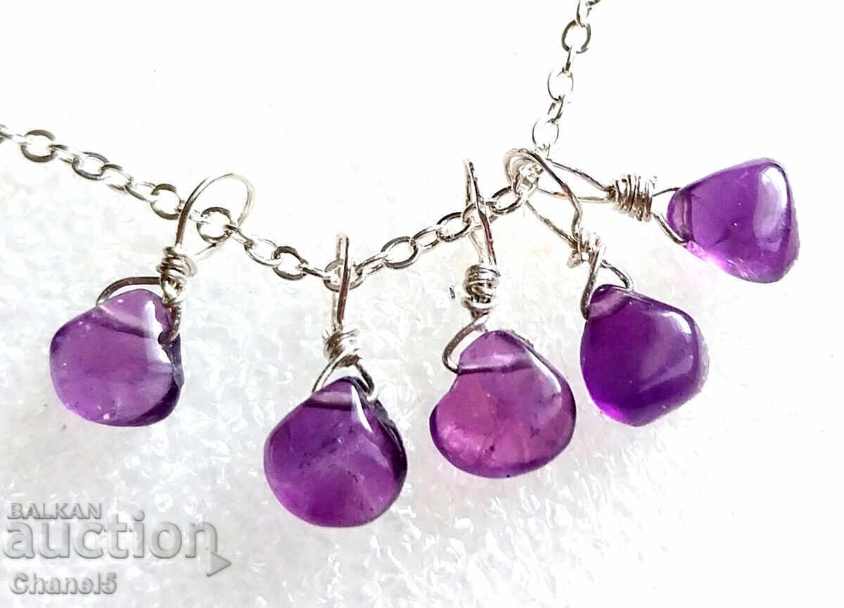 MEDALLION with PURPLE AMETHYST AND 925 SILVER (124) - 6 MEDALLION with PURPLE AMETHYST AND 925 SILVER (124) - 6