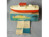 PREFO Old German plastic toy model boat with box