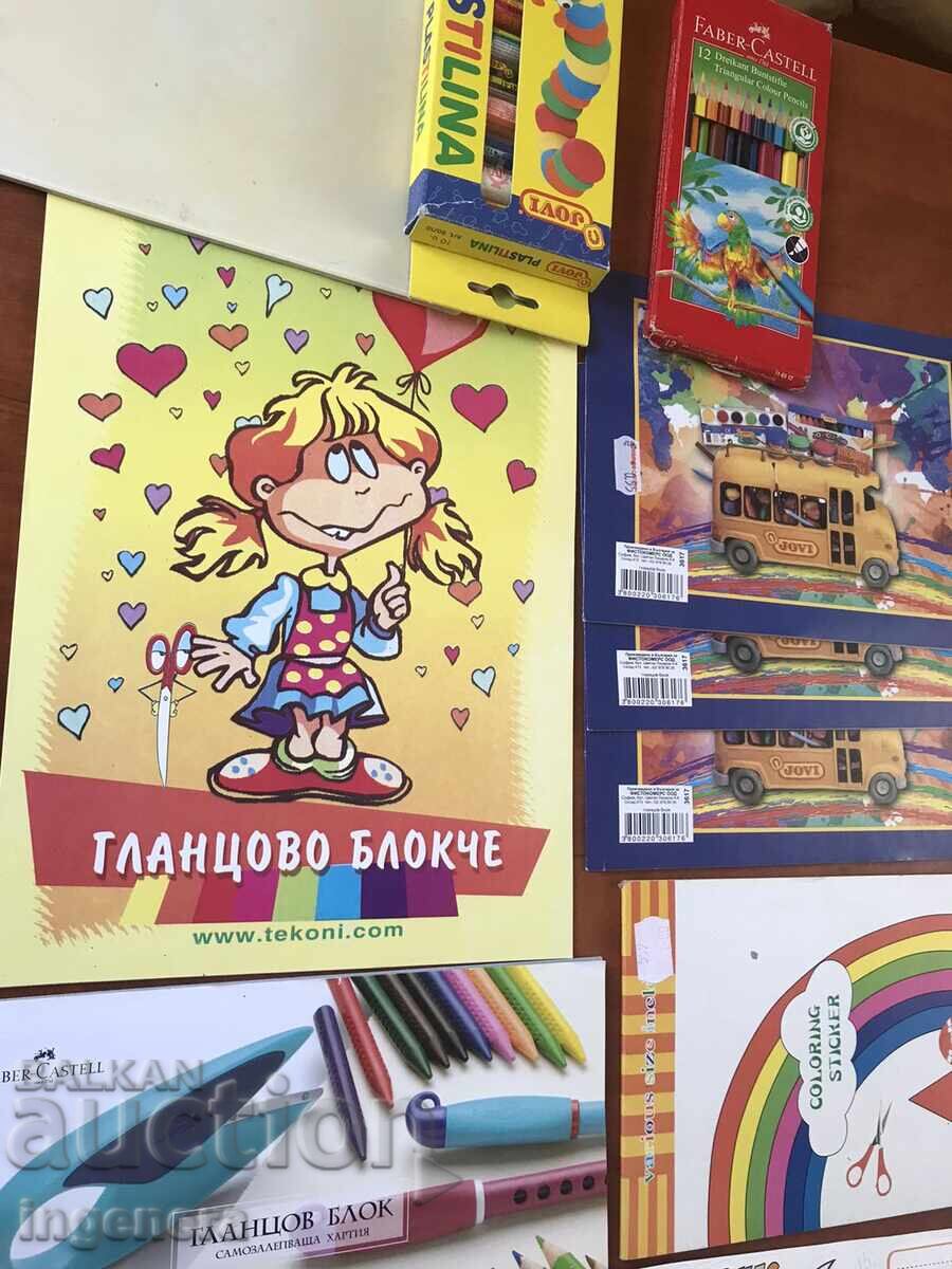 STUDENT PAPERBACKS LABELS PENCILS PLASTYLINE - 5 STUDENT PAPERBACKS LABELS PENCILS PLASTYLINE - 5