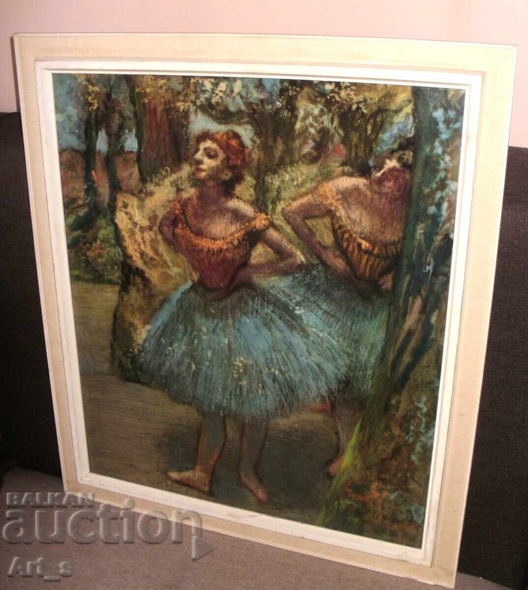 Auction Large color print of the painting "Two Dancers" by Degas Auction Large color print of the painting "Two Dancers" by Degas