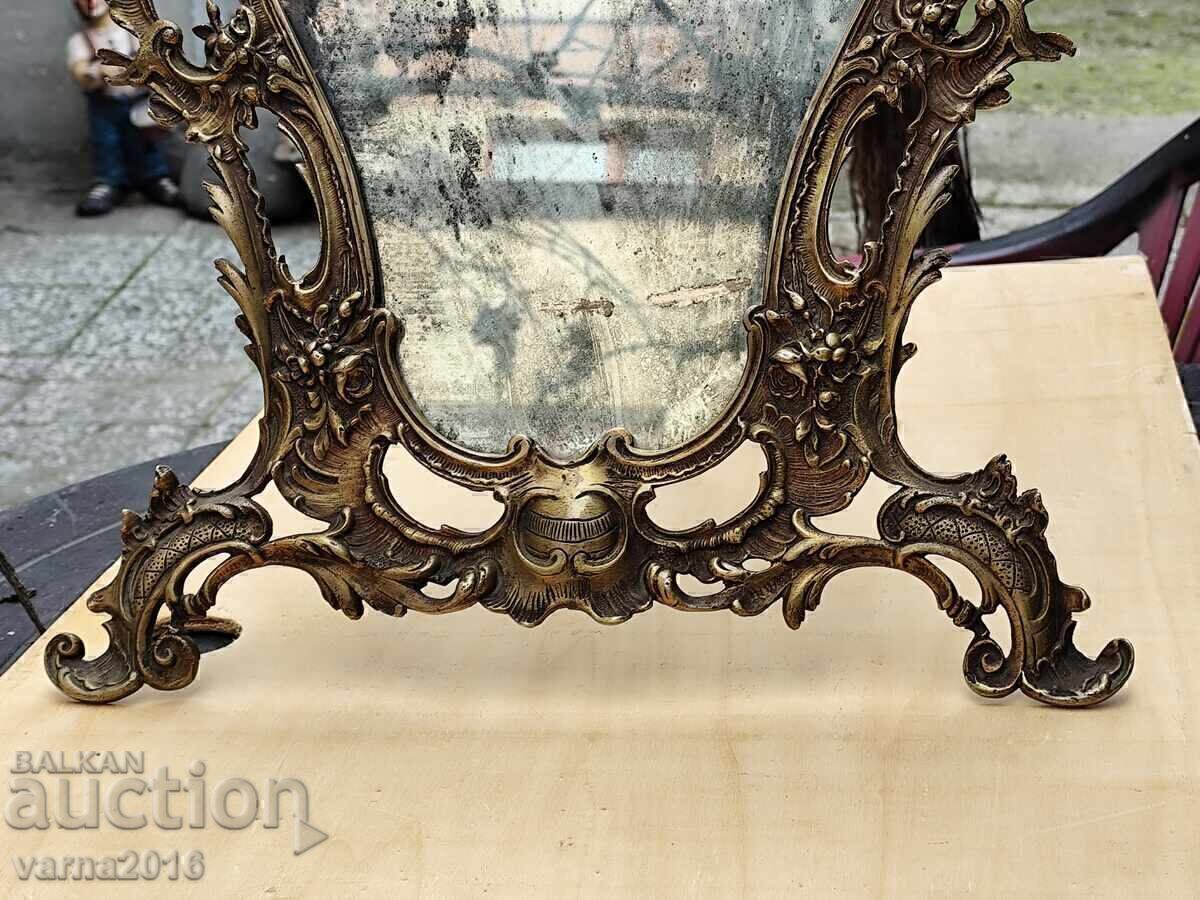 Table Mirror Bronze Louis XV Style, 19th Century - 7 Table Mirror Bronze Louis XV Style, 19th Century - 7