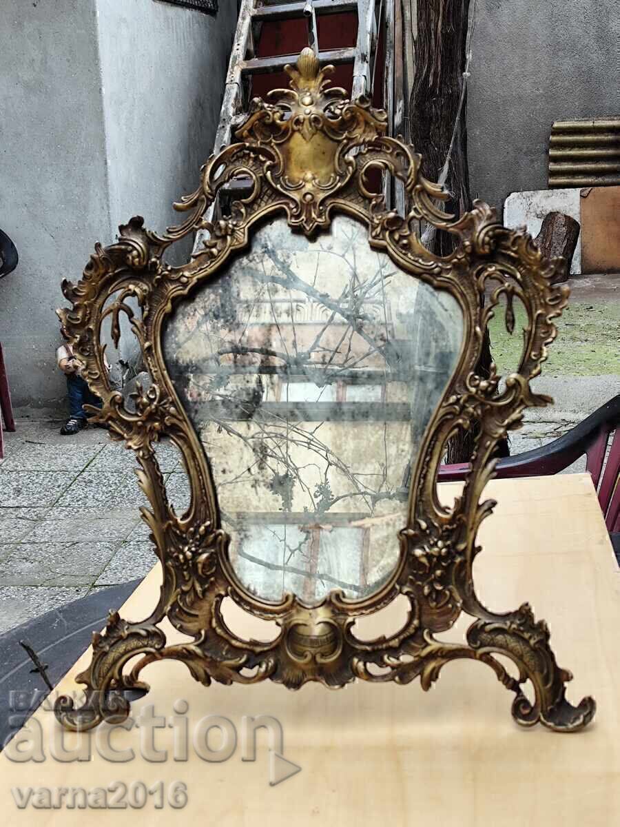 Table Mirror Bronze Louis XV Style, 19th Century Table Mirror Bronze Louis XV Style, 19th Century