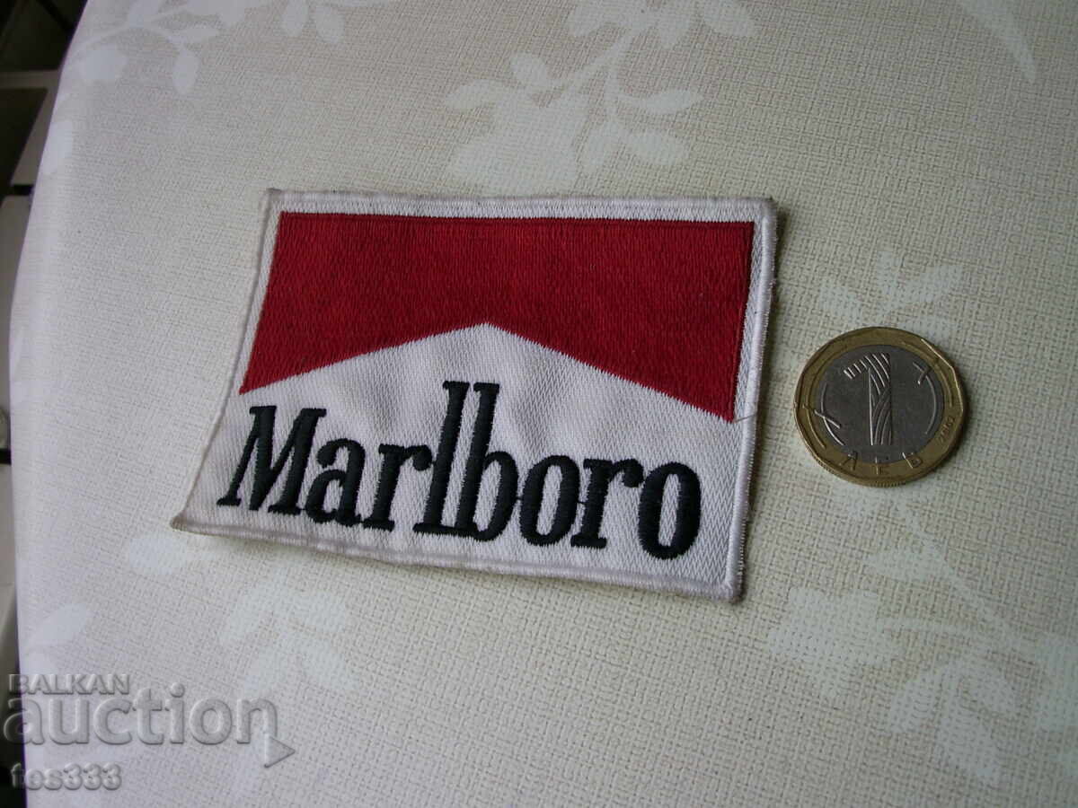 Auction woven Marlboro emblem Auction woven Marlboro emblem