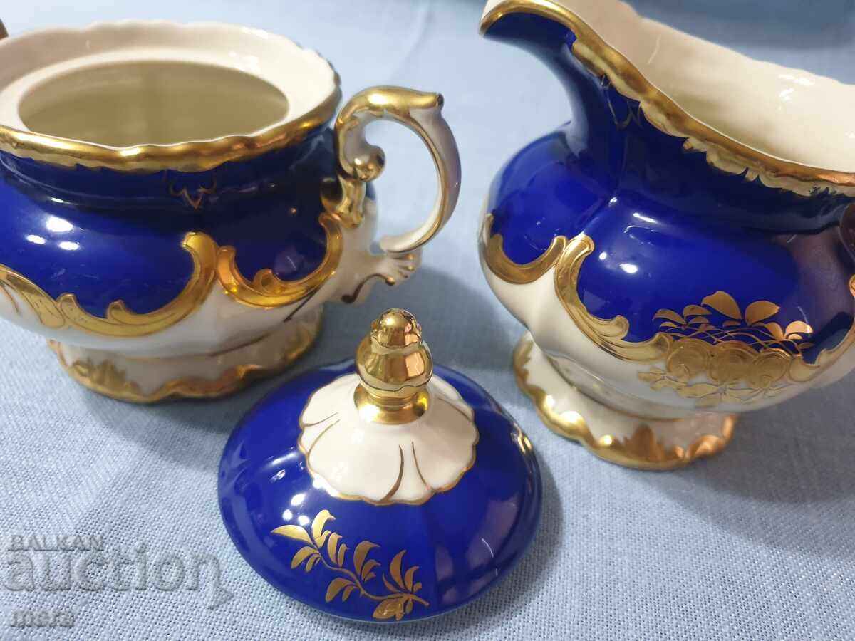 Delivery of Baroque embossed sugar bowl and latria Severin Handgemalt Delivery of Baroque embossed sugar bowl and latria Severin Handgemalt