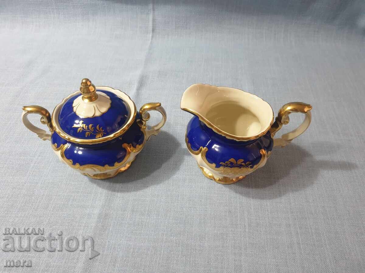 Baroque embossed sugar bowl and latria Severin Handgemalt - 6 Baroque embossed sugar bowl and latria Severin Handgemalt - 6