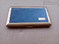 retro vintage bronze business card holder with mirror cigarette case box