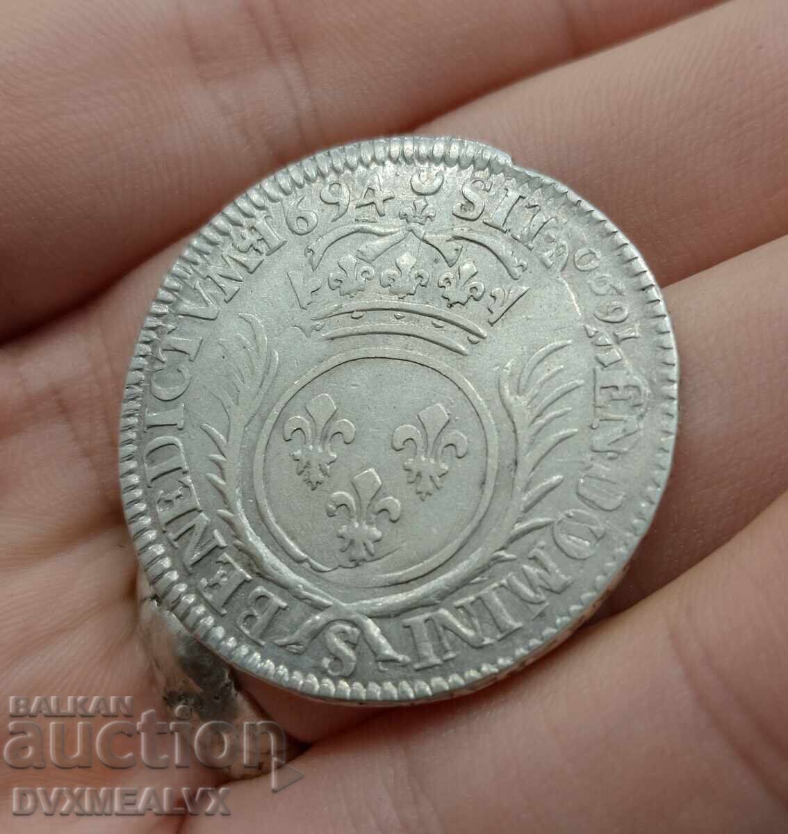 1/2 Екю на Крал Луи XIV - 1694г. ЧЕТЕТЕ ОПИСАНИЕТО