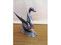 Beautiful silver-plated swan figurine