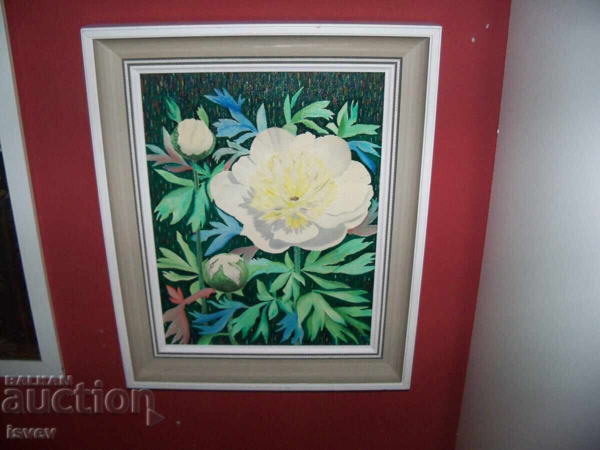 Very beautiful oil painting Peony