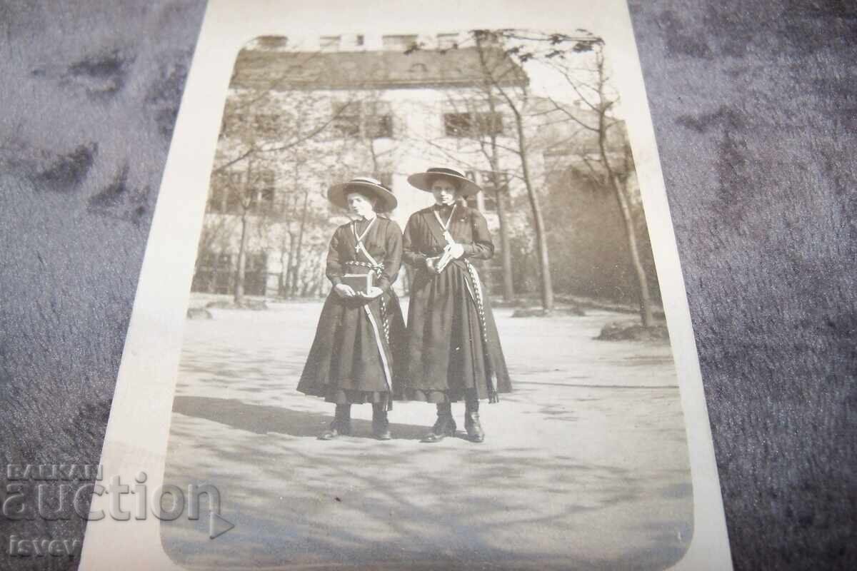Delivery of Old postcard photo of schoolgirls in a boarding school Delivery of Old postcard photo of schoolgirls in a boarding school